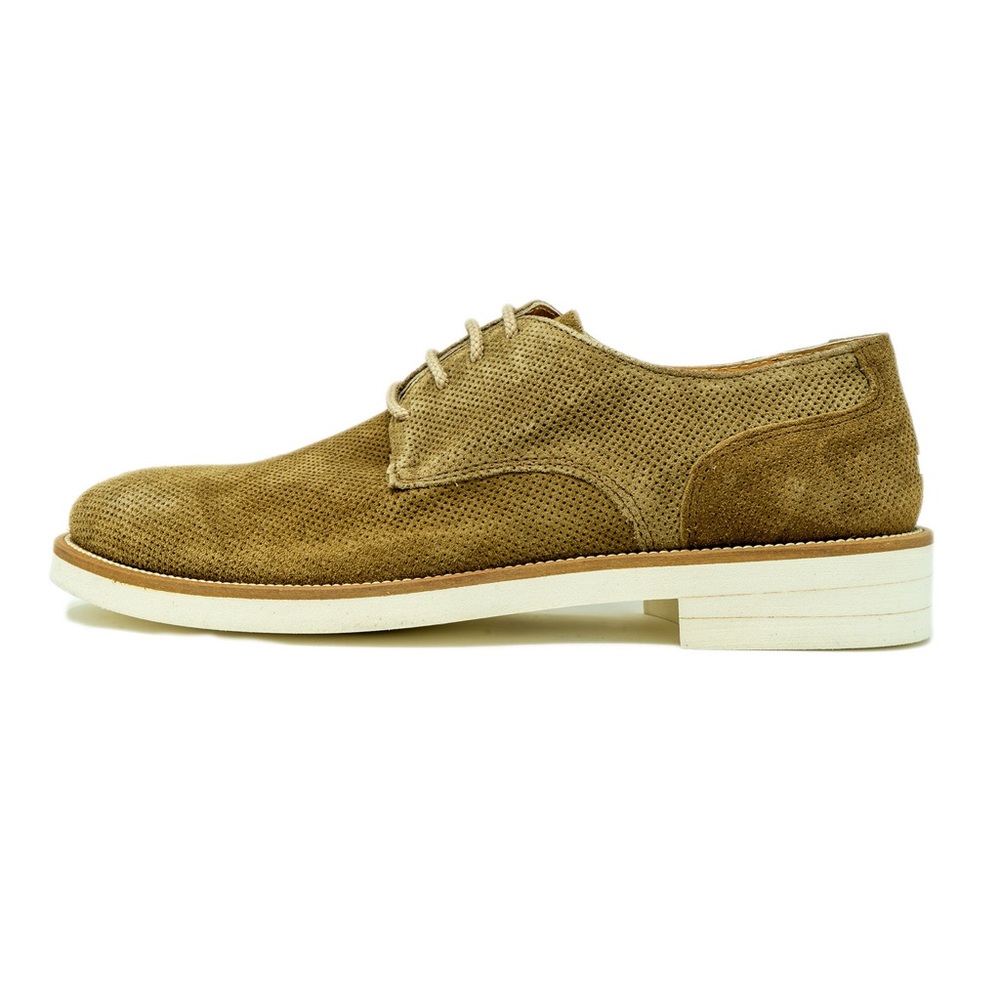 Carmine Marfe Suede Oxfords, Biege, Size: 7 | EU 40